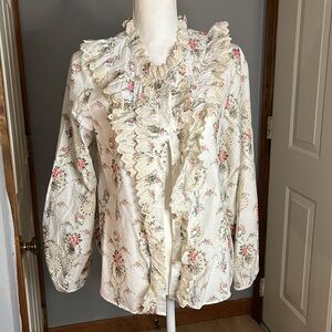 NWT - LoveShackFancy Bloomfield blouse- vanilla kisses - size medium